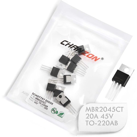 (10 шт.) Chanzon MBR2045CT Schottky барьер выпрямитель диоды 20A 45 V TO-220AB (TO-220) 20 Ампер 45 вольт ► Фото 1/3