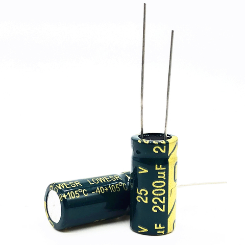 Высококачественный электролитический конденсатор 25 в 2200 мкФ 10*20 мм, высокочастотный низкоимпедансный 25v2200uf 2200 мкФ 25В 2200uf25в 20% ► Фото 1/1