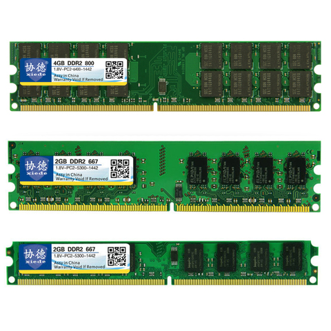 Оперативная память Xiede DDR2 800 / PC2 6400 5300 4200 1 Гб 2 ГБ 4 ГБ для настольного ПК, совместимая с DDR 2 667 МГц/533 МГц, несколько моделей, опт ► Фото 1/6