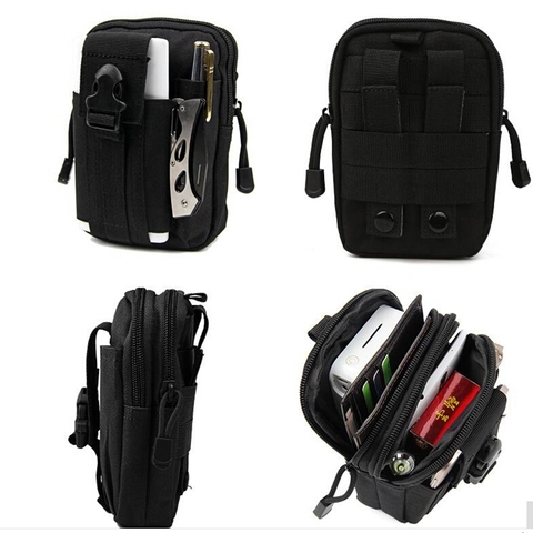 Черный Чехол-кобура для поясного ремня 3S Note 3 Pro, кошелек, кошелек, тактическая Сумка Molle, универсальные сумки-гаджеты для iPhone 6 6S 7 Plus ► Фото 1/6