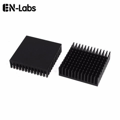Алюминиевый радиатор En-Labs 40 x40x11mm, 2 шт., черный радиатор радиатора для процессора, ГПУ, электронного чипсета, теплоотвод ► Фото 1/1