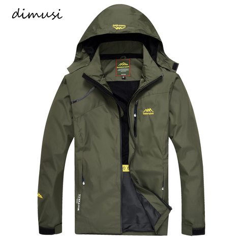 Куртка DIMUSI Мужская демисезонная, повседневная верхняя одежда, дождевик, водонепроницаемые пальто с капюшоном, дышащая куртка-бомбер, 4XL.YA813 ► Фото 1/6
