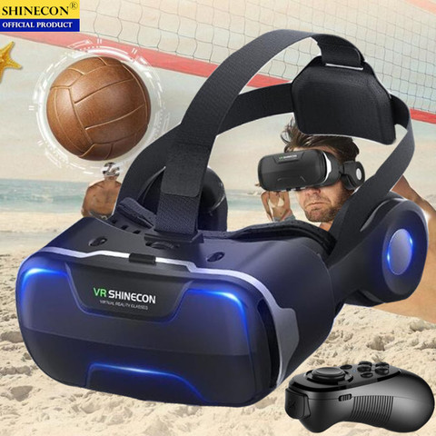 Blu-Ray VR Виртуальная реальность 3D очки коробка стерео VR Google картонная гарнитура шлем для IOS Android смартфонов, Bluetooth рокер ► Фото 1/6