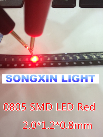 Светодиодный красный диод 0805 SMD, светодиодный светильник 0805 SMD 0805, нм, 1000 шт. ► Фото 1/2