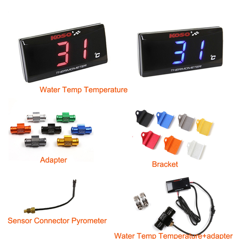Универсальный термометр KOSO для мотоциклов, измеритель температуры воды с цифровым дисплеем для Yamaha MT 07 MT09 BWS ► Фото 1/6