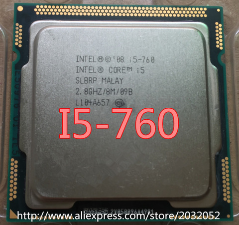 Процессор Intel Core с процессором, 2,8 ГГц, 8 Мб кэш-памяти, разъем LGA1156, 45 нм, процессор i5 760 ► Фото 1/1