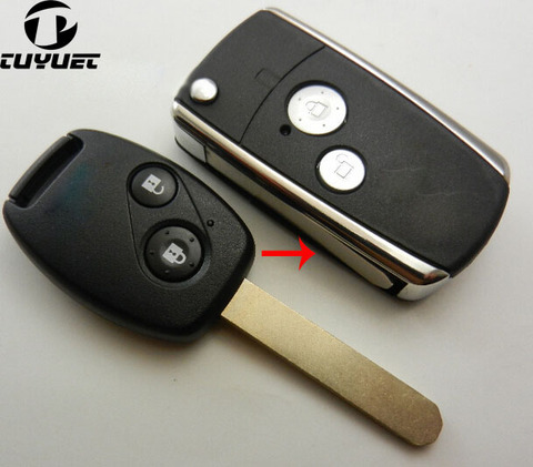 2-кнопочный корпус для дистанционного складного ключа, подходит для Honda Pilot CRV Accord Civic, модифицированный флип-брелок, складная Замена 2B ► Фото 1/6