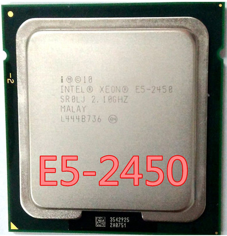 Процессор Intel Xeon E5 2450 SR0LJ, 2,1 ГГц, 8 ядер, 20 м, LGA1356, процессор для процессоров с процессором, E5-2450 ► Фото 1/1