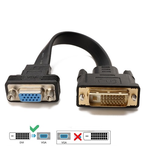 Кабель GREATLINK DVI D VGA, активное устройство, двойное звено, 24 + 1 штекер, VGA, женское видео с плоским кабелем, адаптер, конвертер ► Фото 1/1