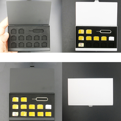 Алюминиевый Портативный чехол для мобильного телефона Apple samsung 56 с держателем для хранения sim-карты, защитный чехол, черная посылка, коробка для хранения ► Фото 1/1