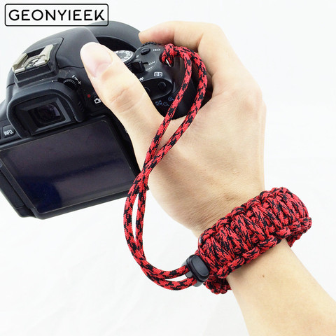 Новейший ремешок для цифровой камеры, наручный ремешок для камеры, ручной плетеный браслет Paracord для Nikon Canon Sony Pentax Panasonic DSLR ► Фото 1/6