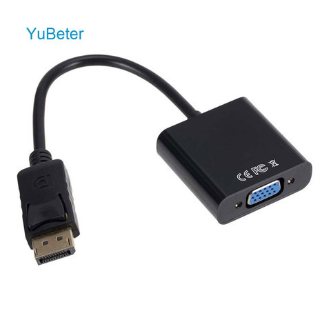 YuBeter DP к VGA видеоадаптеру 1080p интерфейс Thunderbolt штекер-гнездо VGA Кабели порт дисплея к VGA DLLE DP адаптер ► Фото 1/6