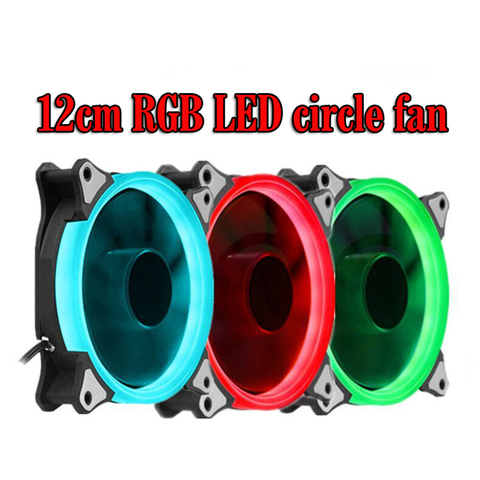 12 моделей разноцветных RGB чехол круглый охлаждающий 2 кольца ЦП светодиодный вентилятор 120 мм 12 см RGB Светодиодное кольцо для компьютера куле... ► Фото 1/6