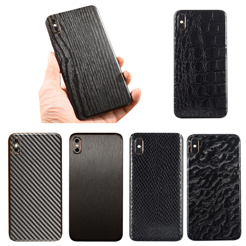 3D углеродное волокно/Рисунок/деревянный чехол защитная задняя крышка телефона наклейка для iPhone XS MAX XS XR 8 Plus 7 6S Plus задняя наклейка ► Фото 1/6