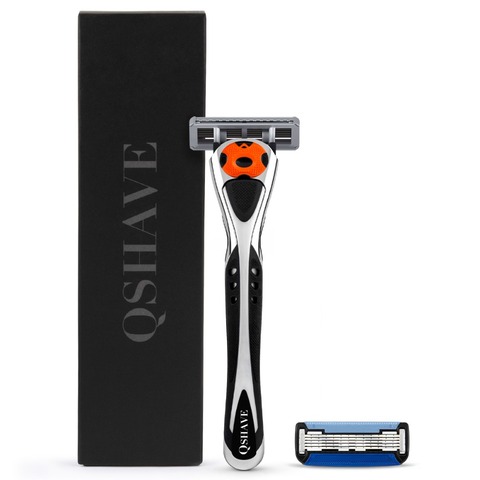 Бритва Qshave Black Silver Spider Man с именем, подходит для ручки Quattro Titanium (1 ручка, 1 лезвие X6 и 1 лезвие X5) ► Фото 1/5