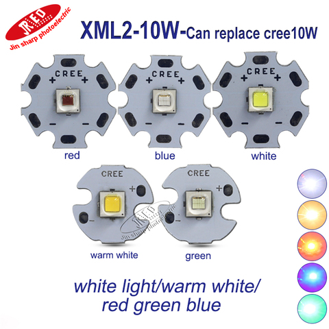 Светодиодный фонарик CREE XML2, 1/5/10 шт., Диод T6 U2, 10 Вт, белый, нейтральный, теплый, белый, светодиодный, с чипом, красный, зеленый, синий, высокая мощность ► Фото 1/1