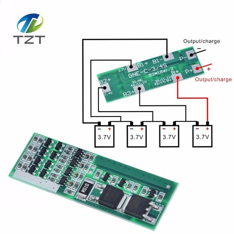 TZT 4S 8A Защитная плата зарядного устройства литий-ионного аккумулятора для 4 серийных 4 защитных модуля зарядки li-ion 3,7 BMS ► Фото 1/6