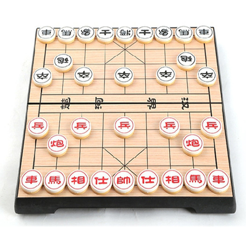 Портативный Китайский Шахматный набор Xiangqi, магнитная Складная Настольная игра 25*25*2 см, шахматная игра F227 ► Фото 1/4