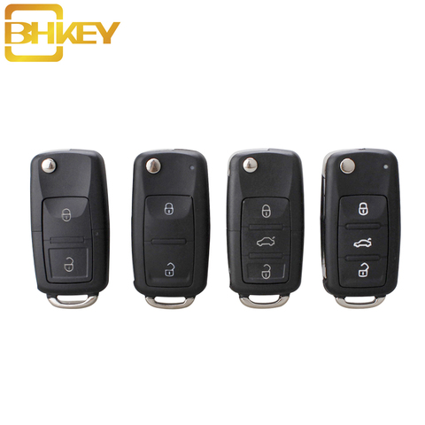 Складной пульт дистанционного управления BHKEY 2/3 кнопки для VW Volkswagen polo passat b5 Tiguan Golf, чехол для сиденья Skoda auto, пустой ключ ► Фото 1/6