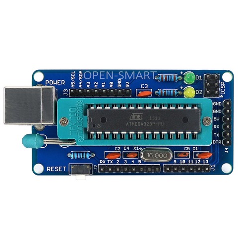 Программатор UNO R3 ATmega328P, самодельный модуль, макетная плата, встроенный UNO загрузчик для Arduino UNO R3 ► Фото 1/3
