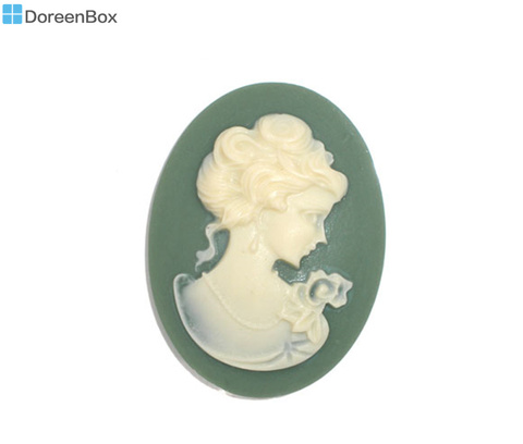 Doreen Box Милые 10 полимерные женские Овальные камеи украшения 29x39 мм (B06632) ► Фото 1/1