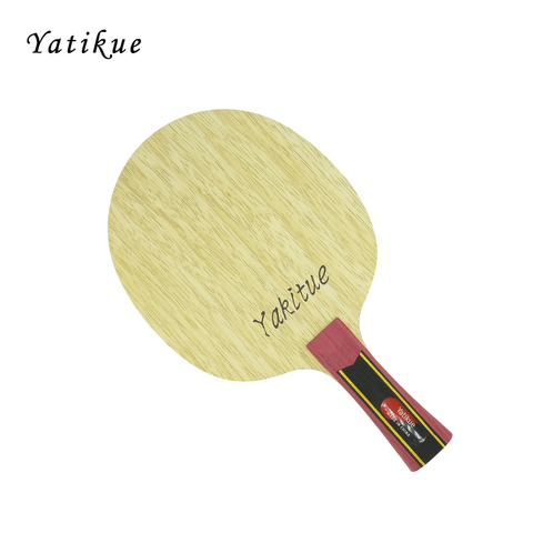 Ракетка YATIKUE для настольного тенниса, профессиональная серия ракеток с длинной рукояткой из чистого дерева для пинг-понга, углеродное волок... ► Фото 1/5