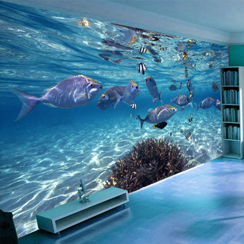 Пользовательские фото обои 3D стереоскопический подводный мир морских рыб гостиная детская комната задний фон для телевизора 3D Настенные о... ► Фото 1/6