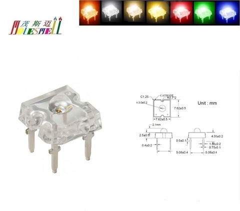10 шт. 3 мм 4-контактный круглый светодиод Piranha красный желтый синий зеленый белый оранжевый теплый белый прозрачный объектив СВЕТОДИОДНЫЙ светильник суперфлюс ► Фото 1/1