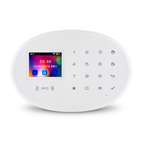 Беспроводная система охранной сигнализации KERUI W20 для умного дома, Wi-Fi, GSM, с 2,4-дюймовой TFT сенсорной панелью, RFID-карточная охранная сигнализа... ► Фото 1/6