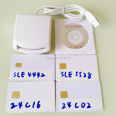 USB EMV Smart IC chip, устройство для чтения карт памяти с поддержкой I2C, SLE5528, SLE4442, SLE4428, SLE6636, AT88SC1608, AT45DB041, smartcard ► Фото 1/6