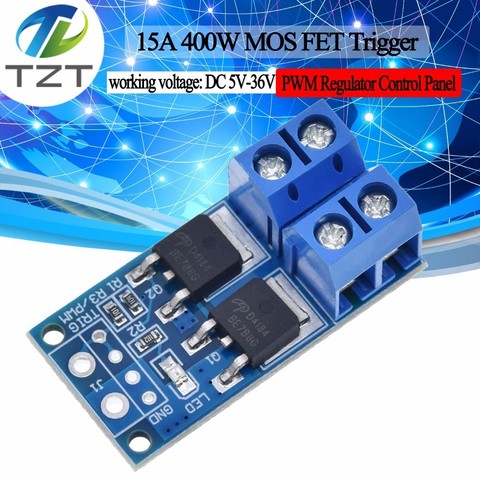 15A 400 Вт MOSFET триггер переключениt приводной модуль DC 5V-36V ШИМ-регулятор Управление Панель мотор Управление доска для arduino ► Фото 1/6