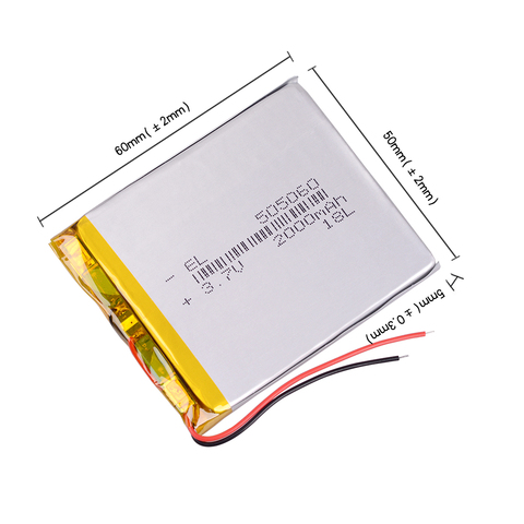 3,7 V 2000mAh 505060 литий-полимерный литий-ионный аккумулятор Lipo ячейки для домофона Bluetooth динамик PDA POS GPS ► Фото 1/6