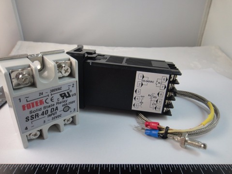 Цифровой ПИД-контроллер температуры 100-240 в, макс.40a SSR + K, датчик термопара ► Фото 1/2