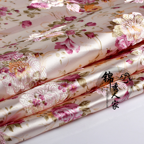 Розовые цветы, искусственная одежда, костюм, обивка, ткань для штор, ткань для подушки 70 см * 50 см ► Фото 1/1