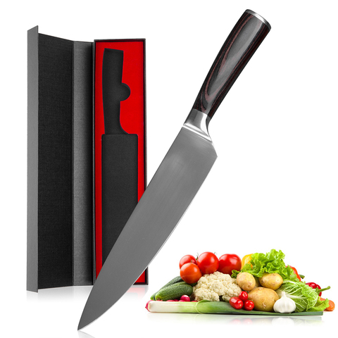 Mokithand кухонный нож 8 дюймов профессиональные японские ножи шеф-повара 7CR17 440C нож сантоку из высокоуглеродистой нержавеющей стали для мяса ► Фото 1/6