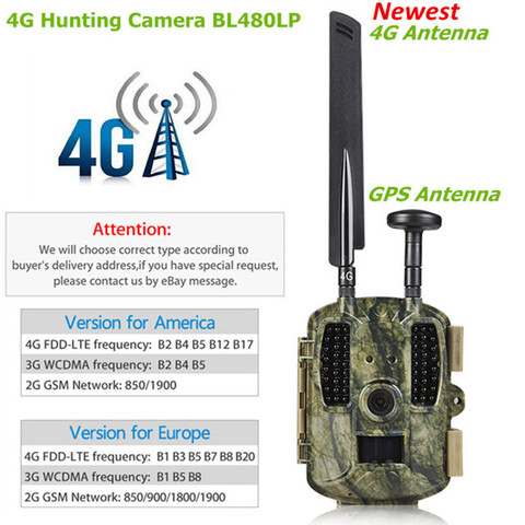 4G камера для охоты, фотоловушка, GPS/Электронная почта/MMS/FTP/GSM, 3000 мАч, Внешнее зарядное устройство на солнечной батарее, 4G ► Фото 1/1