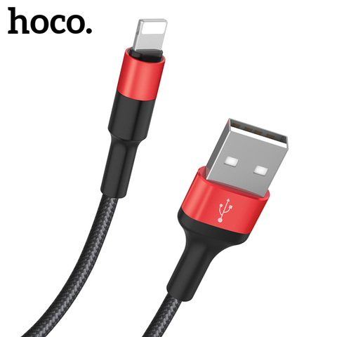 Кабель для быстрой зарядки телефона HOCO 9V 2A USB для iPhone XS MAX XR 8 7 plus ipad, кабели для синхронизации данных из алюминиевого сплава для Lightning ► Фото 1/6