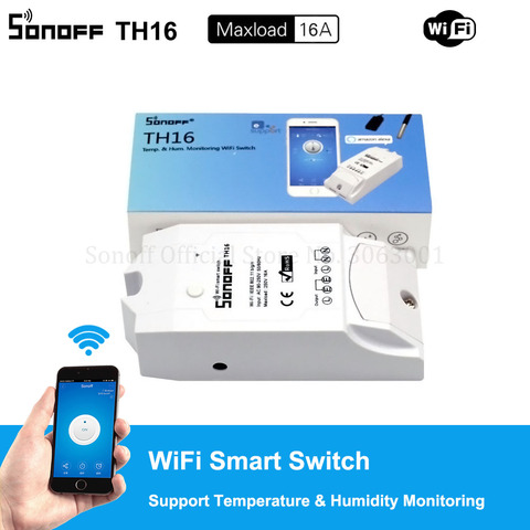Sonoff TH16 15A Wifi умный переключатель поддержка температурного монитора датчик влажности высокоточный датчик работы с Alexa и Google Home работать с Алиса ► Фото 1/6