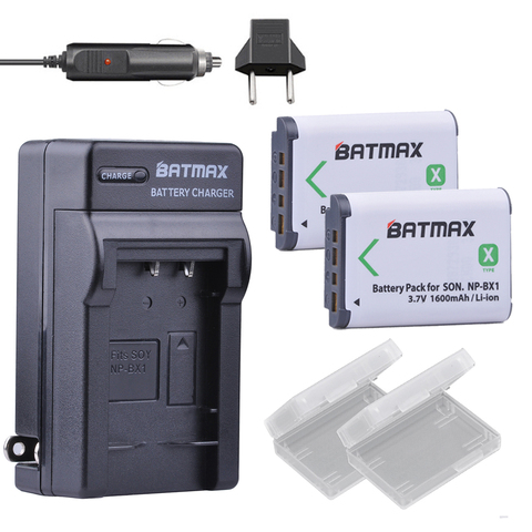 Аккумулятор и зарядное устройство для SONY DSC RX1 RX100 RX100iii M3 M2 RX1R WX300 HX300 HX400 HX50 HX60 GWP88, 1600 мАч, 2 шт. ► Фото 1/6