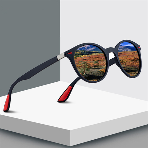 Новые поляризованные Круглые Солнцезащитные очки мужские и женские брендовые дизайнерские Клубные круглые очки Классические солнцезащитные очки для вождения рыбалки UV400 очки ► Фото 1/6
