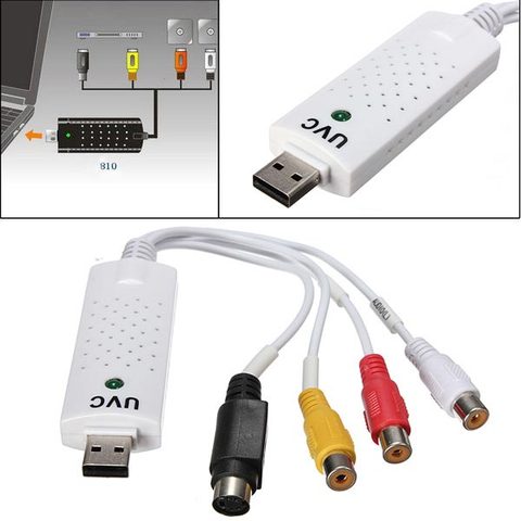 USB 2,0 Видео ТВ-тюнер DVD Аудио захвата карты, конвертер адаптер ветер 7/8 XP для MAC ► Фото 1/1