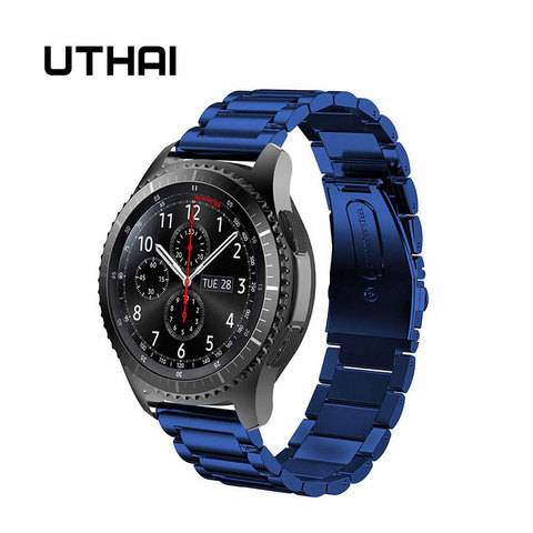 Ремешок UTHAI S07 для Samsung gear S2/S3, браслет из нержавеющей стали для наручных часов, 20 мм 22 мм ► Фото 1/6