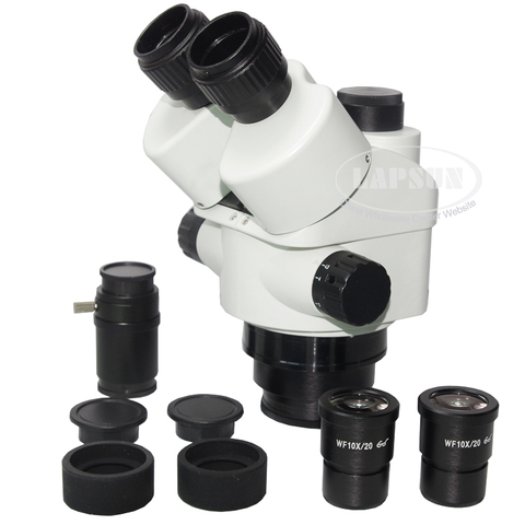7X-45X siмультифокальный синхронный тринокуляр, промышленный контрольный зум, стереомикроскоп, головка с поддержкой камеры с креплением типа C ► Фото 1/6