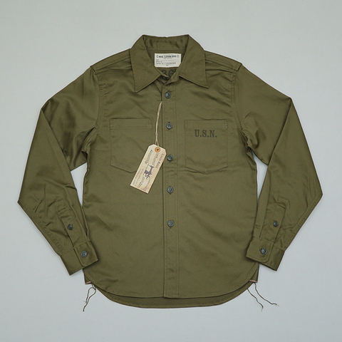 Мужская винтажная рубашка BOB DONG USN, армейская рубашка с длинным рукавом, L ► Фото 1/1