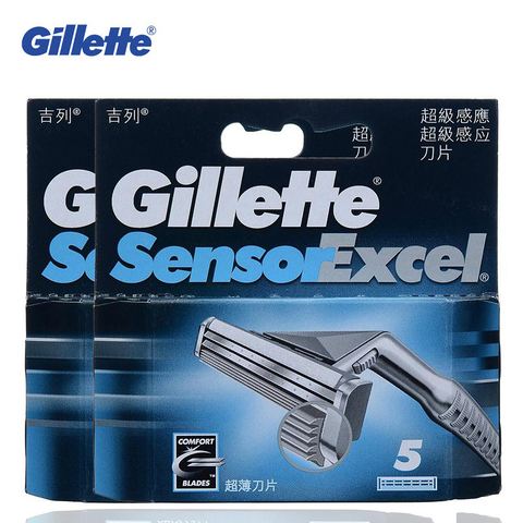 Лезвия для бритвы Gillette Sensor Excel (с 10 лезвиями), бритвенные лезвия для мужчин, бритвенные головки ► Фото 1/5