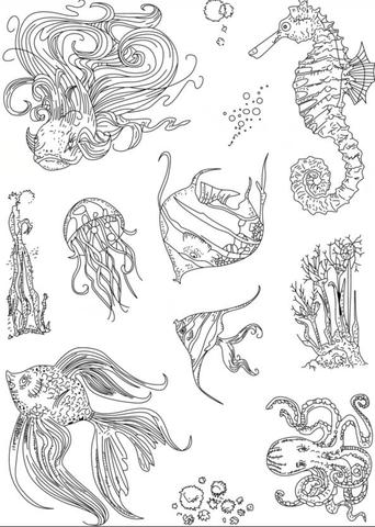 Прозрачный силиконовый штамп Octopus/fish, печать для скрапбукинга/фотоальбома DIY, декоративный прозрачный штамп ST0318 ► Фото 1/1