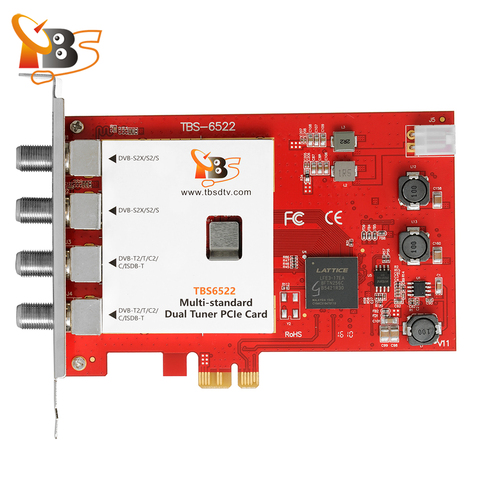 Двойной тюнер TBS6522, поддержка карт PCI-e, VCM, CCM, QPSK, 8PSK, 16APSK, 32APSK, 2/S2/S/T2/T/C2/C/DVB-S2X ► Фото 1/6