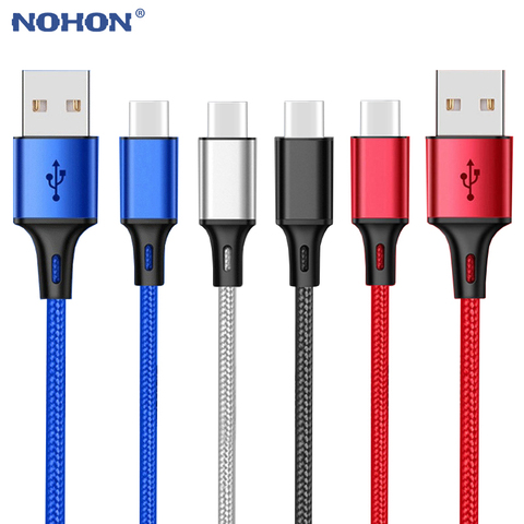 Кабель USB Type C, 25 см, 50 см, 1 м, 2 м, 3 м, кабель для быстрой зарядки и передачи данных, кабель для Samsung Galaxy S9, S8 Plus, Тип c, оригинальный длинный провод ► Фото 1/6