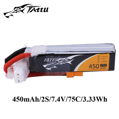 Ace литий-полимерный аккумулятор Tattu 7,4 В 7,6 В 450 мАч 1s 2s 3s 4s 75C 95C с разъемом XT30 большой размер RC батареи для 120 размер FPV Drone Frame ► Фото 1/3