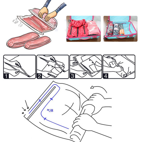 Оптовая продажа, вакуумные компрессионные мешки, дорожный мешок, специальный герметичный пакет для хранения одежды, отделочный пакет, дорожная упаковка ► Фото 1/5